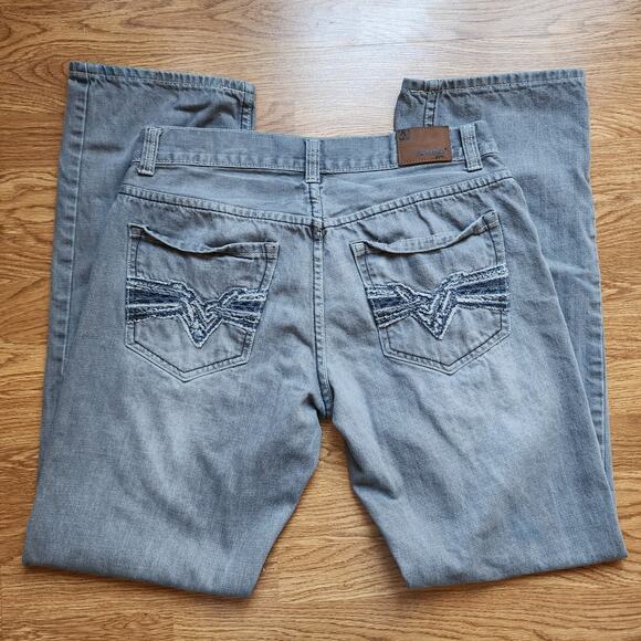 Fly Paper Jeans Mens Size 32x34 Gray Straight Cut Denim Cotton Classic Pockets - Picture 5 of 12